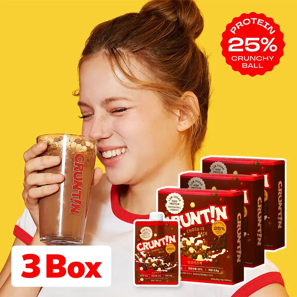 [NEW 블루베리요거팝] 크런틴 크런치볼 단백질쉐이크 3box(15팩) 5종 택1
